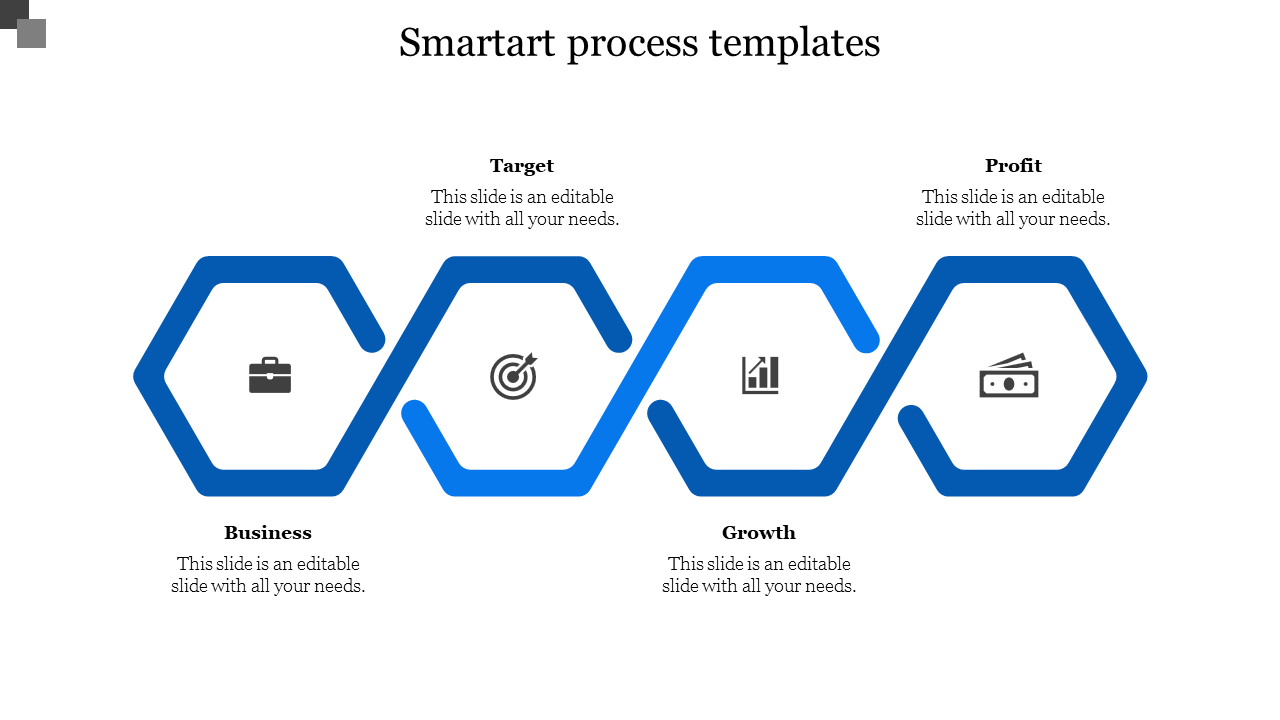 Free - Elegant SmartArt Process Templates With Blue Color